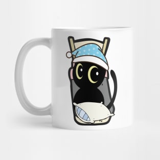 Cute black cat is going to bed Mug